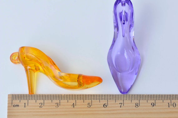 10 Pcs Acrylic High Heel Shoes Charms Pendants 30x65mm Random Mixed Color  A5719