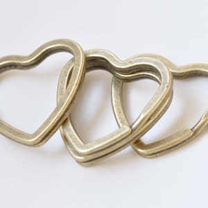 Antique Bronze Heart Keyring Keychain  31x32mm Set of 10 pcs A1503