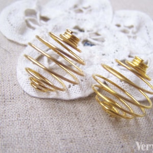 Spring Wire Gold 10 Pcs of Gold Tone Spiral Wire Metal Spring Findings 13x14.5mm A2996 ...