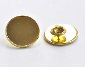 Oro tie Tack embrague solapa Pin broche en blanco Partido 23mm Cameo Set de 6 A3224