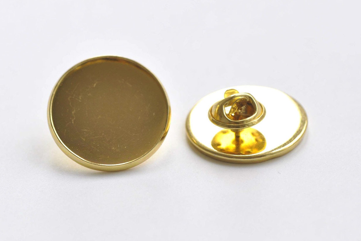 Gold Tie Tack Clutch Lapel Pin Brooch Blank Match 23mm Cameo Etsy