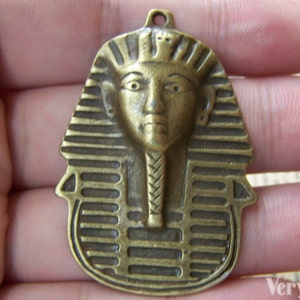 6 pcs of Antique Bronze Egyptian Pharaoh Pendants 35x45mm  A1627