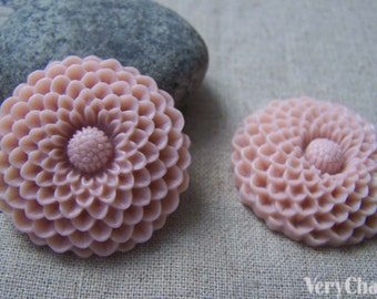 10 pcs of Resin Round Flower Cameo Cabochon 34mm A2847
