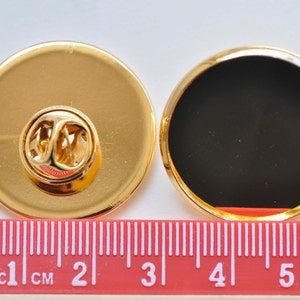 24K Gold Tie Tack Clutch Lapel Pin Brooch Blank Match 25mm Cameo Set de 6 A6355 image 2