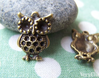 Lot De 5 Pendentifs / Breloques Hiboux Et Chouettes - Bijoux Neufs, Fabriqués En France, Idéaux Pour Création De Bijoux
