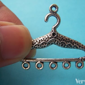 10 pcs Antique Silver Chandelier Clothes Hanger Charms  30x35mm A1677