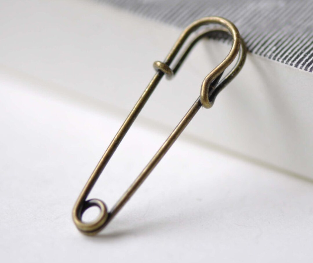10 Pcs Antique Bronze Kilt Pin Safety Pins Brooch 10x60mm A7640 - Etsy