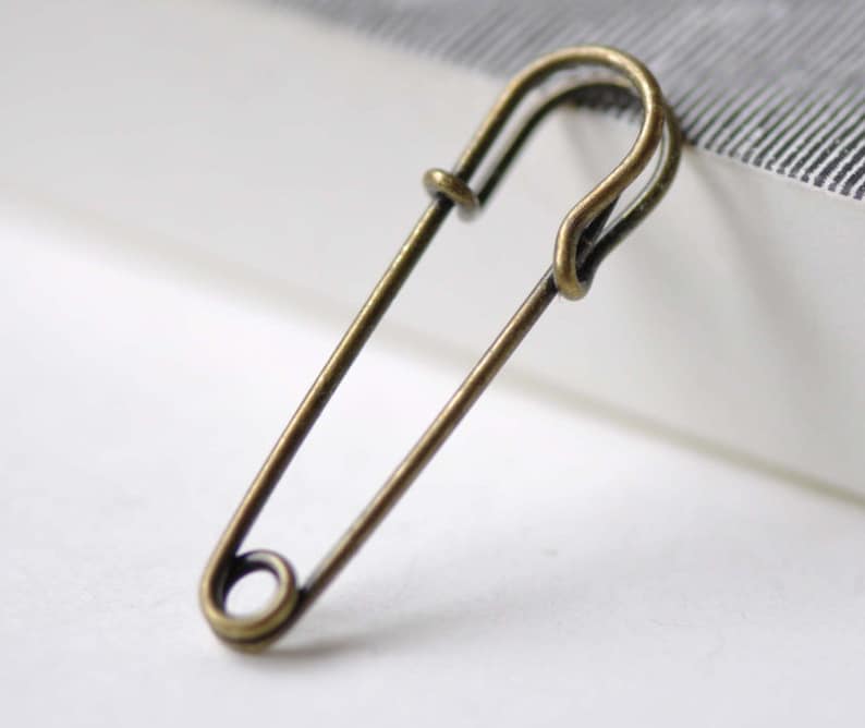 10 Pcs Antique Bronze Kilt Pin Safety Pins Brooch 10x60mm Etsy