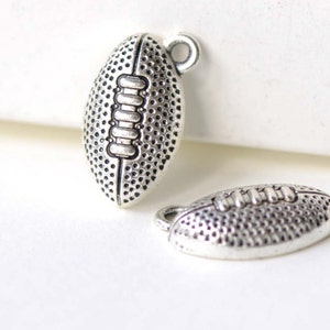 American Football Charms Antique Silver Finish  10x17mm Set of 20 A8243