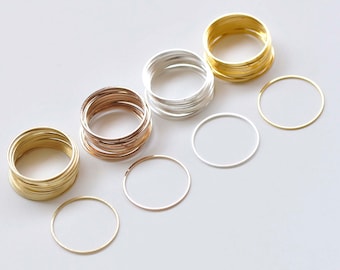 Brass Seamless Rings Raw Brass/Antique Bronze/Silver/Gold/Light Gold Set of 50