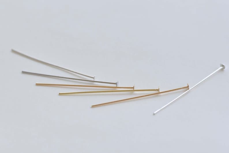 10 Pcs 925 Sterling Silver Flat Head Pins Jewelry Making Etsy