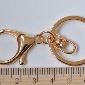 10 pcs Large Keychain Key Ring With Lobster Swivel Clasps for Adding Lanyards Charms Antique Bronze/Light Gold/Rhodium image 5