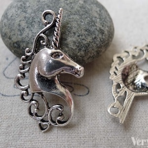 10 pcs of Antique Silver Filigree Unicorn Charms  20x38mm A6698