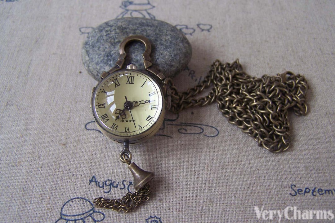 Orb Pocket Watch Antique Bronze Glass Bubble 25mm Set of A4616 UK