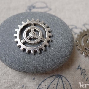 30 pcs Gearwheel Charms Antique Silver Steam Punk Findings 18mm A7092