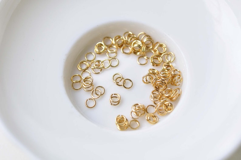 300 Pcs Anti Tarnish 24K Gold Plated Brass Small Jump Rings Etsy