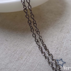 16ft (5m) of Gunmetal Black Steel Oval Cable Chain Link 1.6mm A7229