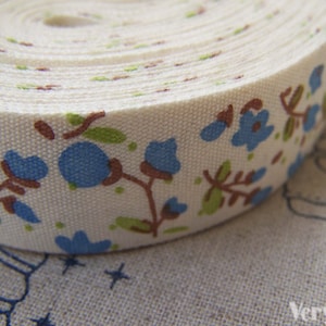 5,46 Yards (5 Meter) schöne Blume handgemachte Druck Baumwolle Band Label String A2161