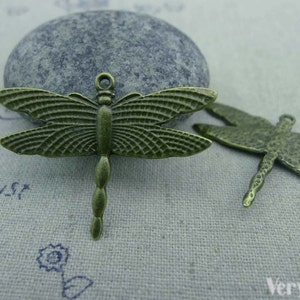 10 pcs of Antique Bronze Dragonfly Charms Pendants 27x36mm A1816