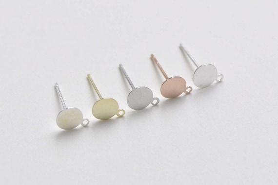 Double Round Loop Studs with Sterling Silver Double Round Loop Studs with Sterling Silver