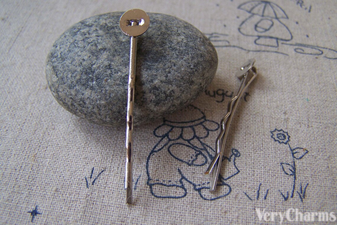 Bobby Pins Vierges - Argent Vieilli - Avec Pad Colle - 25/50/100 Pièces - Pour Accessoires Cheveux !
