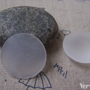 10 pcs of Frosted Glass Dome Round Cabochon Cameo 25mm A4985