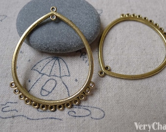 10 Stück Antik Gold Kronleuchter Ohrring Tropfen Anhänger Charms 36x46mm A7103