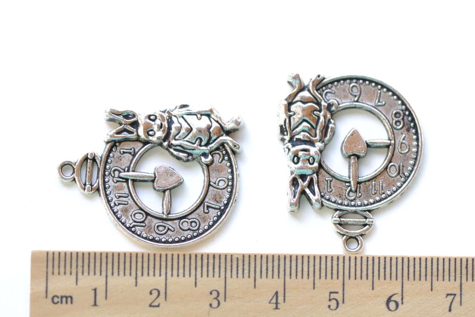 Antique Silver Rabbit Clock Charms 25x31mm Set of 10 A8326 - Etsy