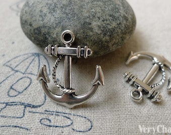 20 pcs Antique Silver Anchor Charms Pendant 20x23mm A6523