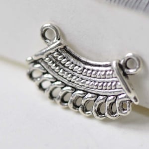 Chandelier Earring Antique Silver Fan Shaped Connectors  11x18mm Set of 20 A7920