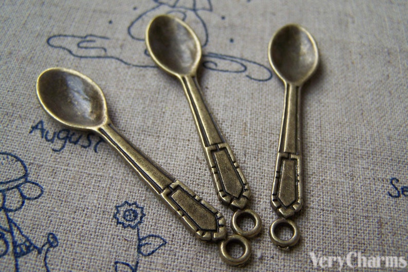 Bulk Antique Bronze Huge Spoon Charms Cutlery Pendants 11x48mm Etsy