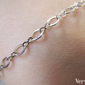 16ft (5m) White Gold Tone Brass Flat Figure 8 Infinity Chain Soldered Links A5403 image 5