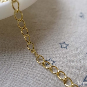 16ft (5m) de Gold Tone Extension Chain Curb Chain Link Taille 3.2x5.5mm A7002