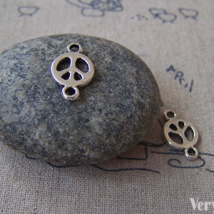 50 Stück Antik Silber Peace Symbol Verbinder Charms 10x16mm A3728