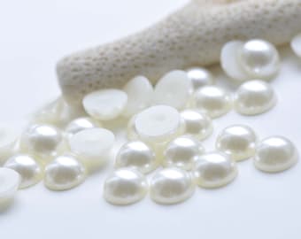 Resin Pearl White Round Flat Back Half Cabochon Wedding Deco Embellishments  2mm/3mm/4mm/5mm/6mm/7mm/8mm/10mm/12mm/14mm/16mm