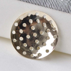 10 pcs Very Light Gold Multiple Hole Round Spacer Bezel Pad Sieve Setting 19mm A8574