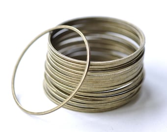 Large Brass Seamless Rings Antique Bronze Finish 30mm  Set of 20 A8130