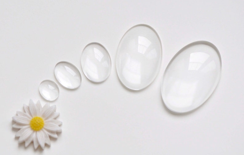 Crystal Glass Flat Back Oval Cabochon Cabs 8x10mm/10x14mm/13x18mm/18x25mm/22x30mm/25x35mm/30x40mm/48x61mm image 4