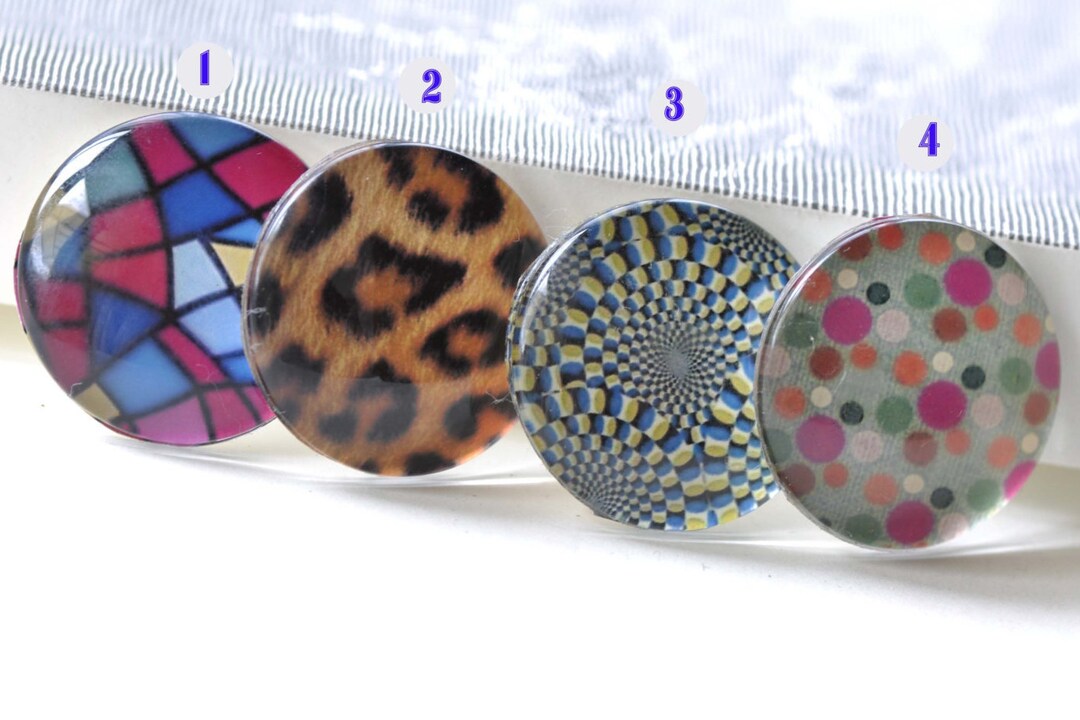 Abstract Geometric Pattern Photo Glass Cabochon Dome Round Cameo Size ...