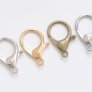 Large Lobster Clasps Parrot Claw 22x36mm Antiqued Bronze/Platinum/Light Gold Set of 10