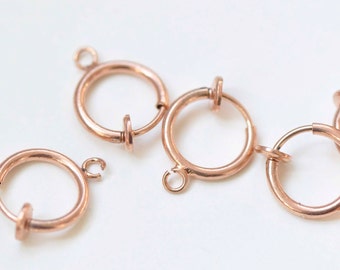 10 PCs or rose Hoop boucle d’oreille non percées boucle ouverte oreille clips résultats A1712