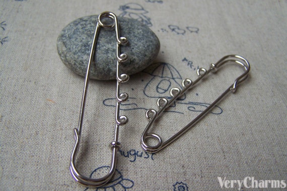 LARGE KILT PIN ~ BROOCH~ 3 LOOPS~ SILVER ~ Pack 10