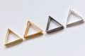50 pcs Raw Brass/Gold/Antique Bronze/Silver Seamless Triangle Charms 15mm/17mm/20mm/24mm/29mm