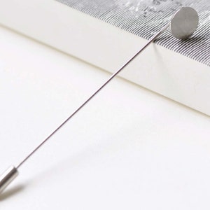 3.7 inch Long Platinum Stick Lapel Pin Clutch 93mm With 10mm Pad Set of 10 A8424