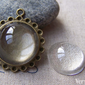 10 stuks transparante vergroot koepel ronde cabochon cameo 22mm A2166