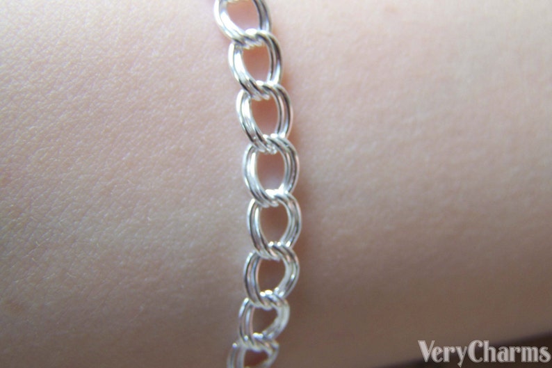 of Silver Plated Double Curb Chain 6mm A4735 16ft 5m
