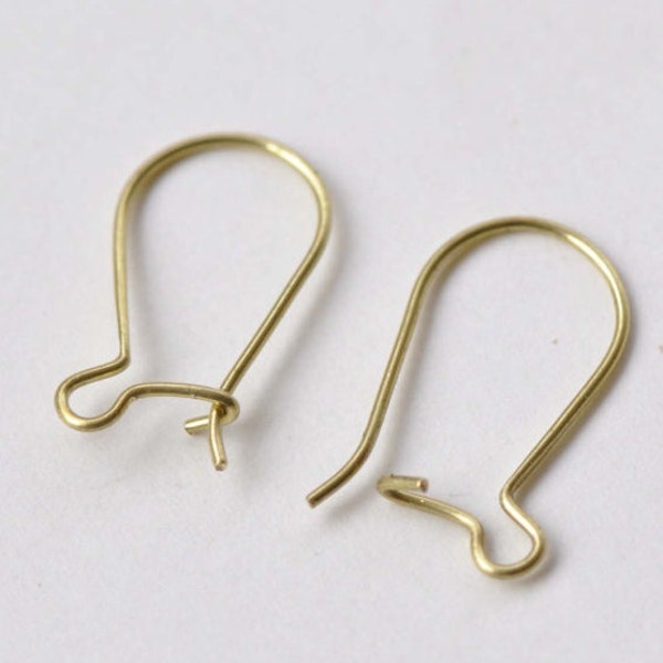 50 pcs Raw Brass Kidney Earwire Earring Components 19mm A8739