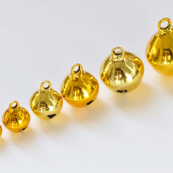 Shiny Gold Jingle Bells Dog Pet Charms Drops Pendants 6mm/8mm/10mm/12mm/14mm/16mm/18mm/20mm/25mm