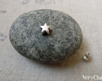 Tiny Star Spacer Beads Antique Silver Charms 5x5mm Set of 50 pcs  A6109