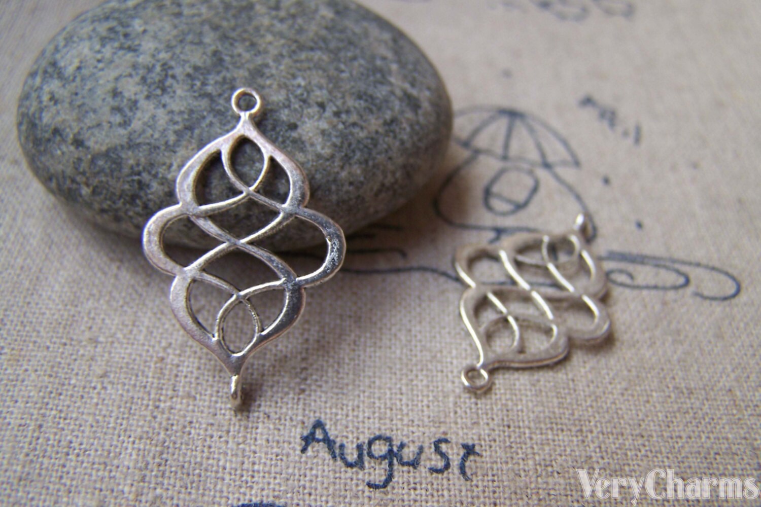 thumbnail image 2 of Celtic Knot Antique Silver Plated Connector Charms – 22mm, Xanadu Designs, Wholesale Lots 2 of 5